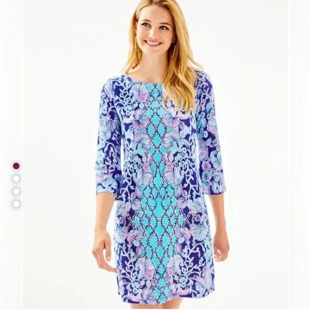 Lilly Pulitzer Bay Dress Blue Lapis Lazuli XL NEW FLAW